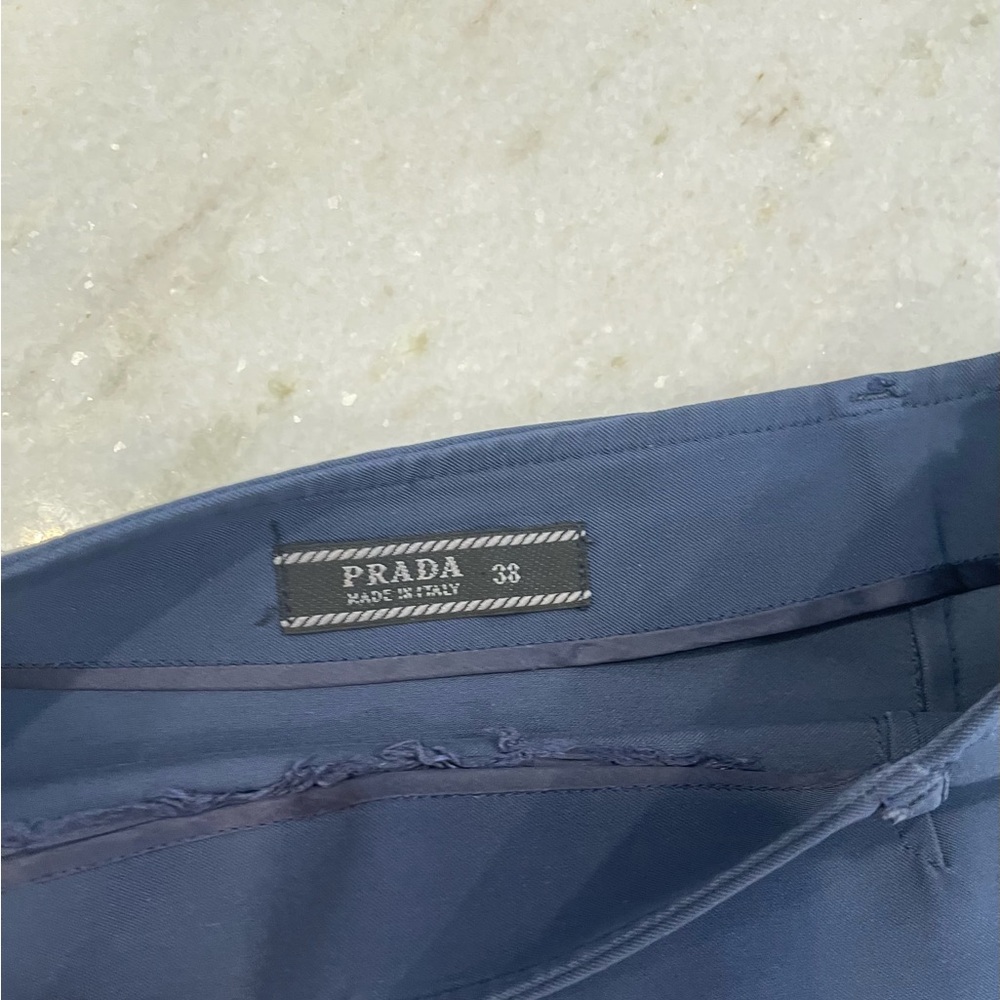 Prada Italy Dark Navy  Classic Pensil Midi Skirt Size EU 38, US 6 - Picture 8 of 15